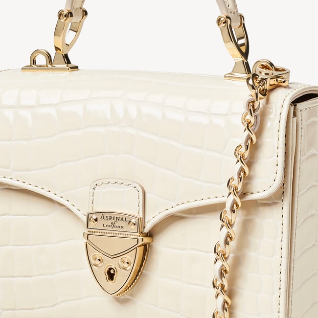 Mini Mayfair® Ivory Patent Croc