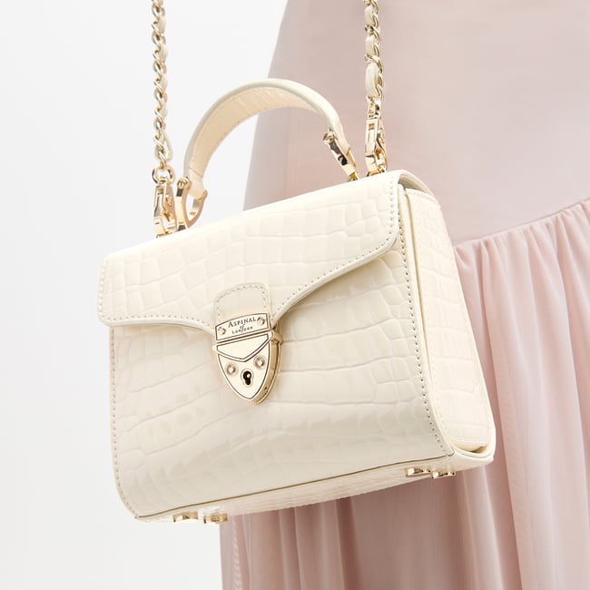 Mini Mayfair® Ivory Patent Croc