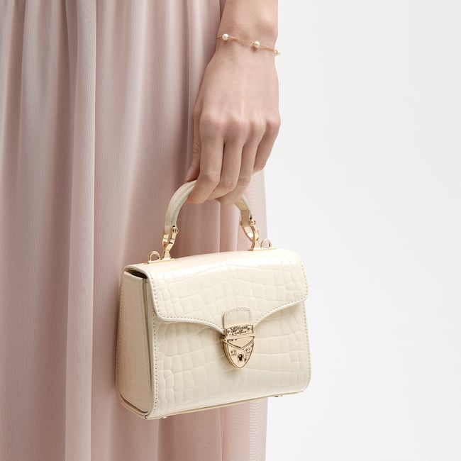 Mini Mayfair® Ivory Patent Croc