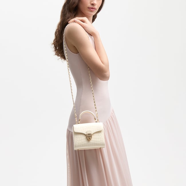 Mini Mayfair® Ivory Patent Croc