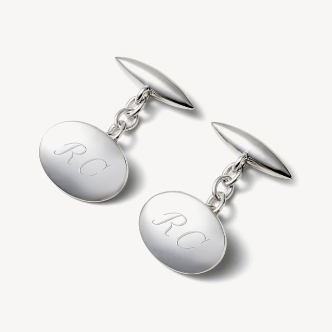 Domed & Torpedo Cufflinks Sterling Silver 925
