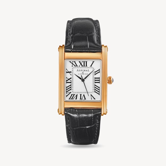 Mayfair® Classic Watch 23ct Gold Plated - Deep Shine Black Croc