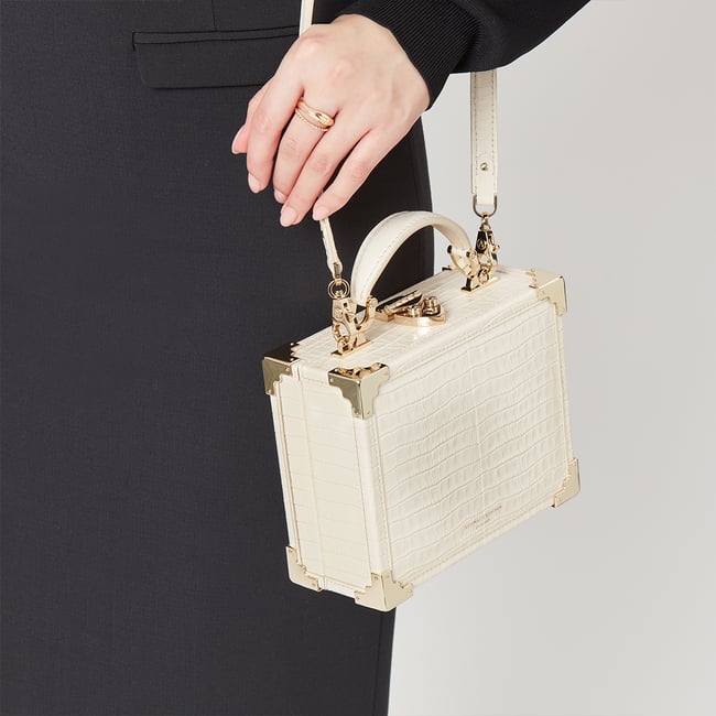 Trunk Deep Shine Ivory Small Croc