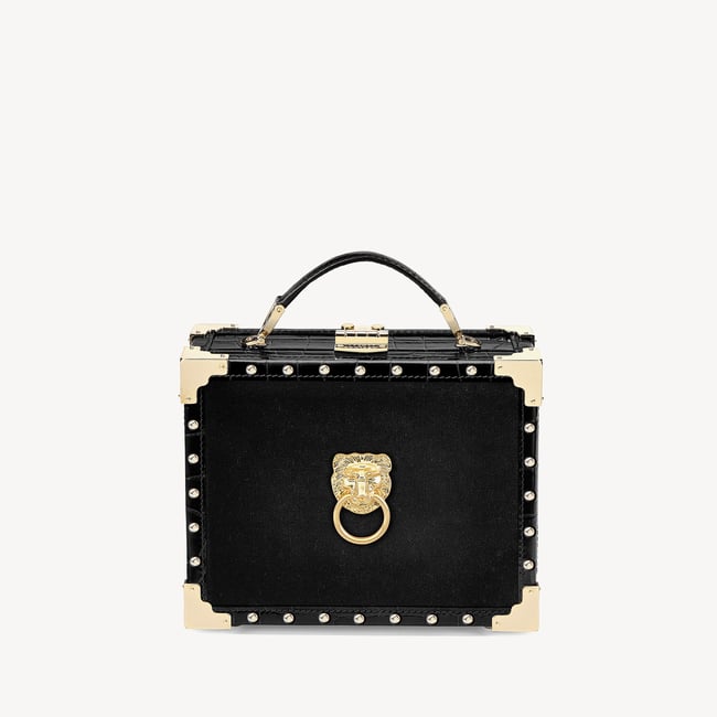 Trunk Black Velvet & Deep Shine Croc with Studs