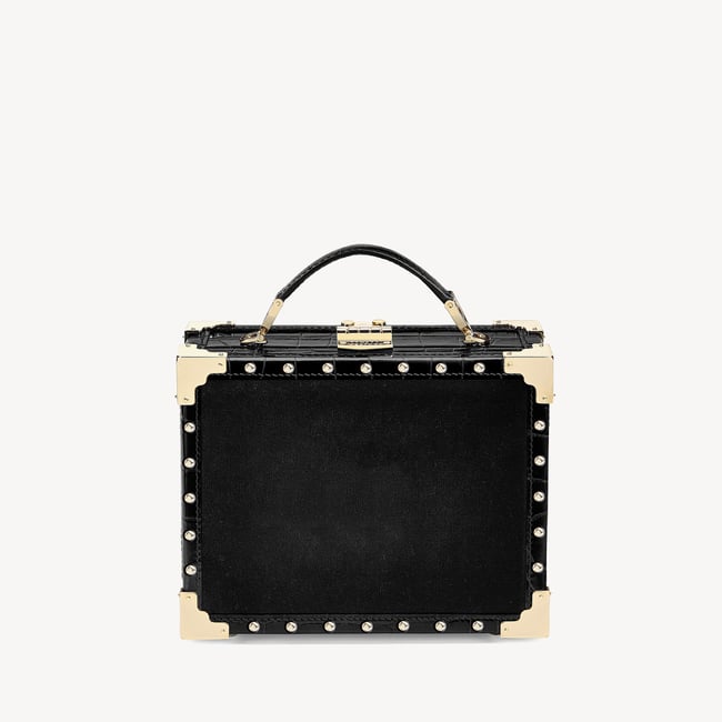 Trunk Black Velvet & Deep Shine Croc with Studs