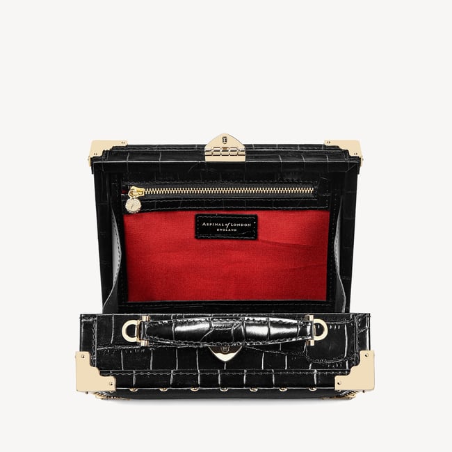 Trunk Black Velvet & Deep Shine Croc with Studs