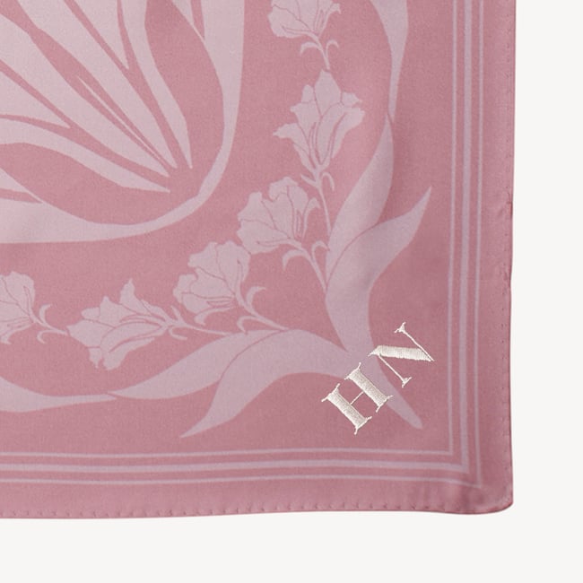 Lancashire Rose Silk Scarf Rose Pink Pure Silk