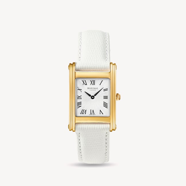 Mayfair® Classic Watch 23ct Gold Plated - White Lizard