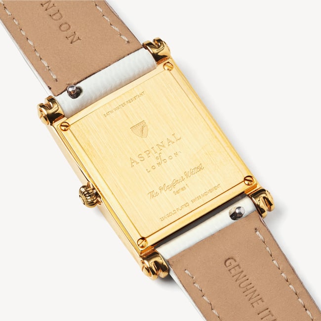 Mayfair® Classic Watch 23ct Gold Plated - White Lizard