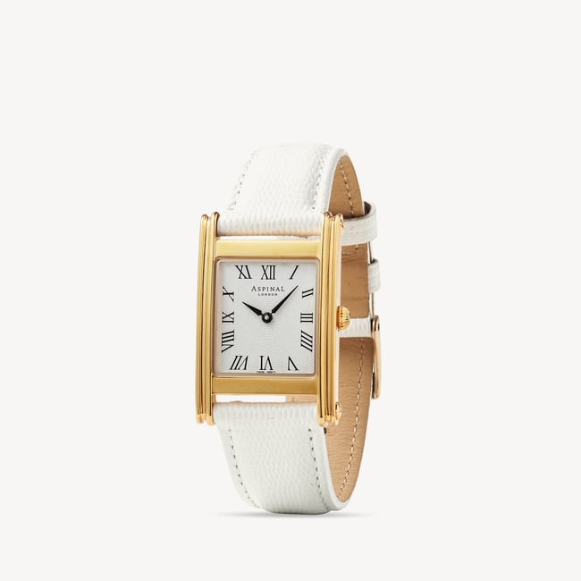 Mayfair® Classic Watch 23ct Gold Plated - White Lizard