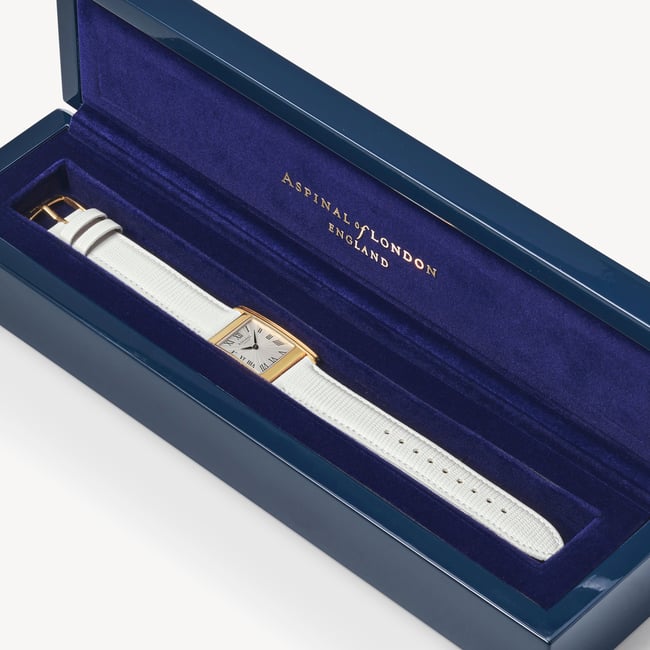 Mayfair® Classic Watch 23ct Gold Plated - White Lizard
