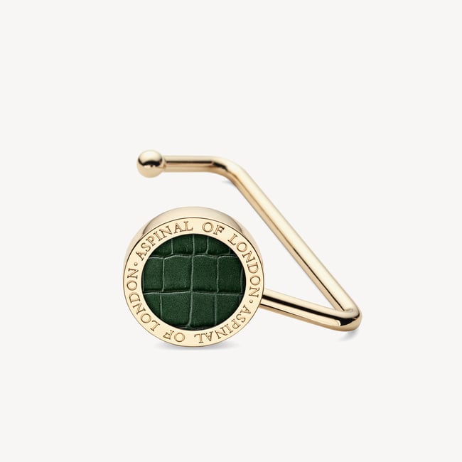 Aspinal Handbag Hook Deep Shine Evergreen Small Croc