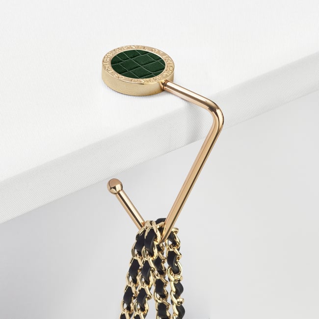 Aspinal Handbag Hook Deep Shine Evergreen Small Croc