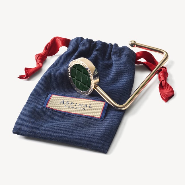 Aspinal Handbag Hook Deep Shine Evergreen Small Croc