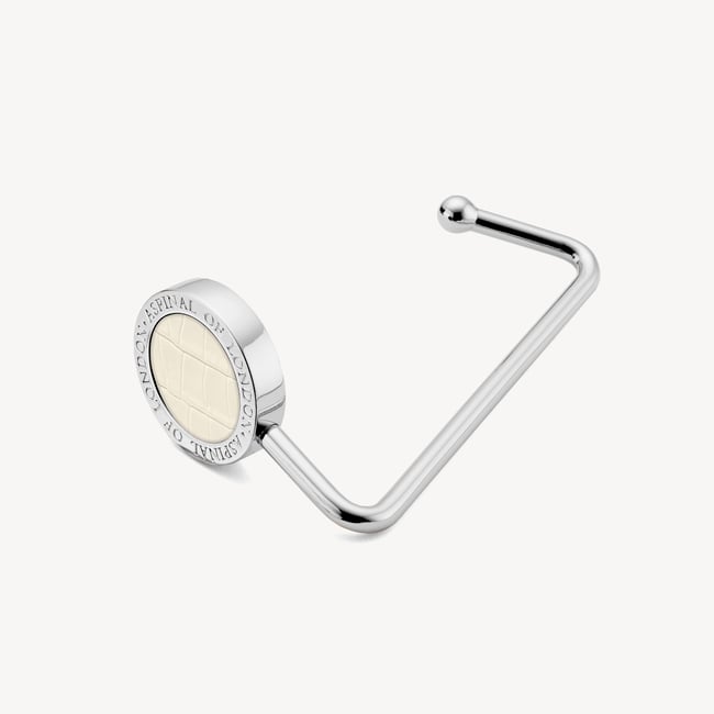 Aspinal Handbag Hook Deep Shine Ivory Small Croc