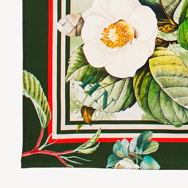 Secret Forest Silk Scarf Green Pure Silk