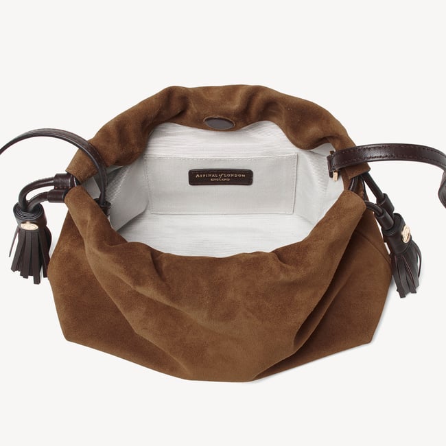 Soho Midi Crossbody Praline Suede & Chocolate Nappa