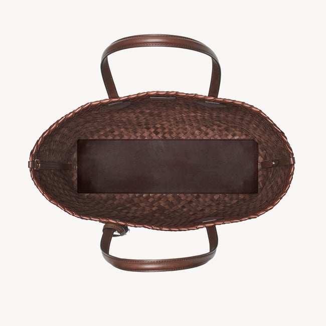 Large Island Tote Chocolate Woven Leather