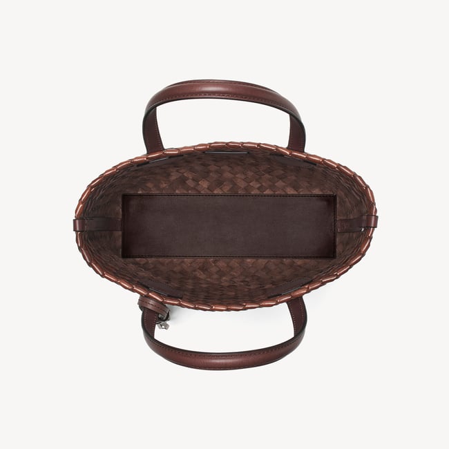 Small Island Tote Chocolate Woven Leather