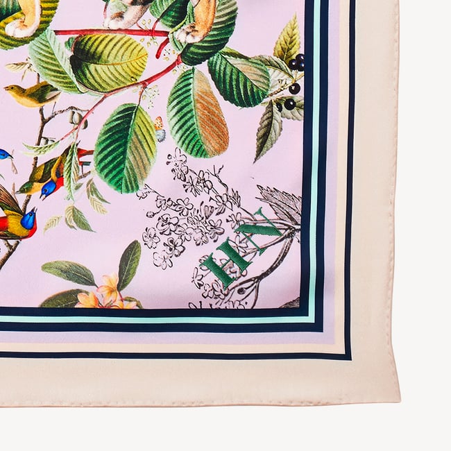 Tigers & Leopards Silk Scarf Lilac Pure Silk