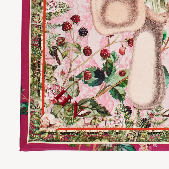 Enchanted Garden Silk Scarf Pale Pink Pure Silk