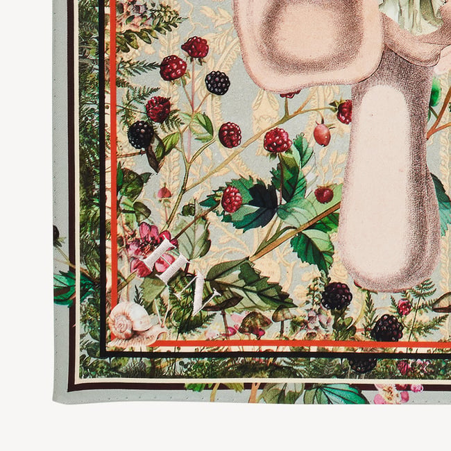Enchanted Garden Silk Scarf Teal Pure Silk