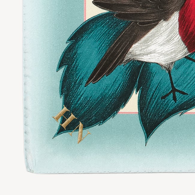 Robin Silk Scarf Teal Pure Silk
