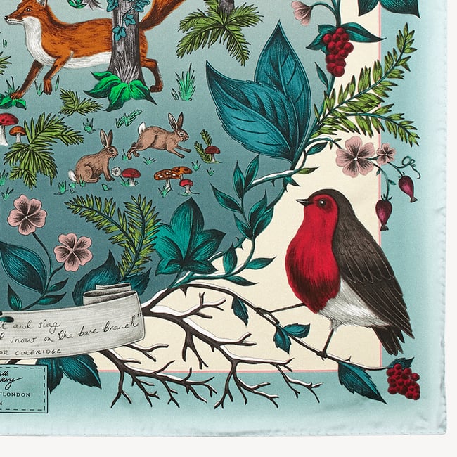 Robin Silk Scarf Teal Pure Silk