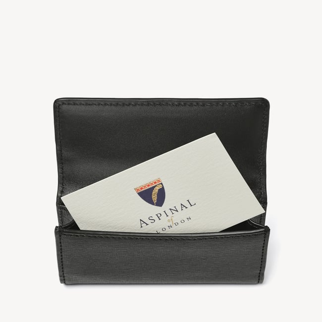 Business Card Holder Black Saffiano