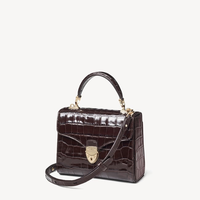 Midi Mayfair® Deep Shine Dark Amazon Brown Croc