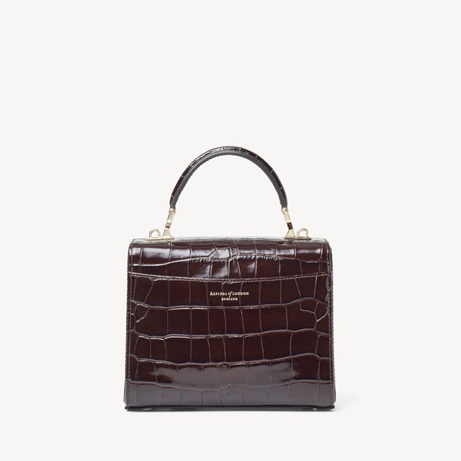 Midi Mayfair® Deep Shine Dark Amazon Brown Croc