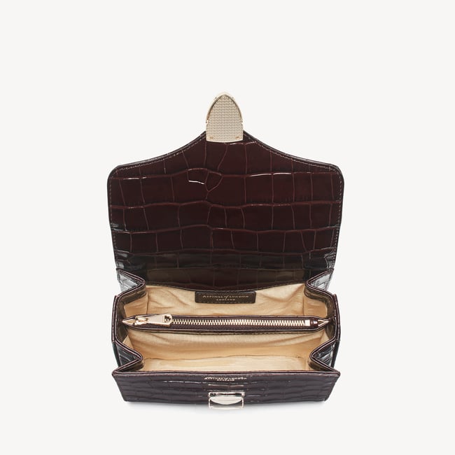 Midi Mayfair® Deep Shine Dark Amazon Brown Croc