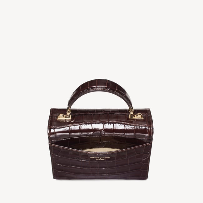 Midi Mayfair® Deep Shine Dark Amazon Brown Croc