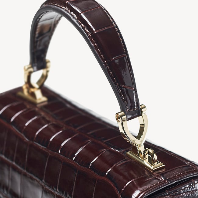Midi Mayfair® Deep Shine Dark Amazon Brown Croc