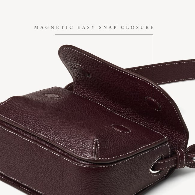 Ella Crossbody Wine Milled Pebble