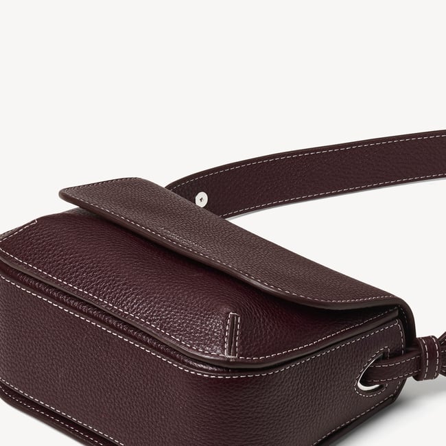 Ella Crossbody Wine Milled Pebble