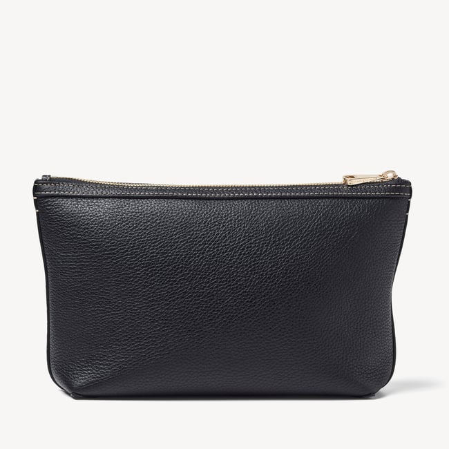 Hudson Large Pouch Black Milled Pebble