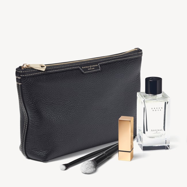 Hudson Large Pouch Black Milled Pebble