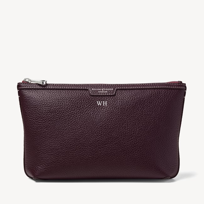 Hudson Large Pouch Wine Milled Pebble