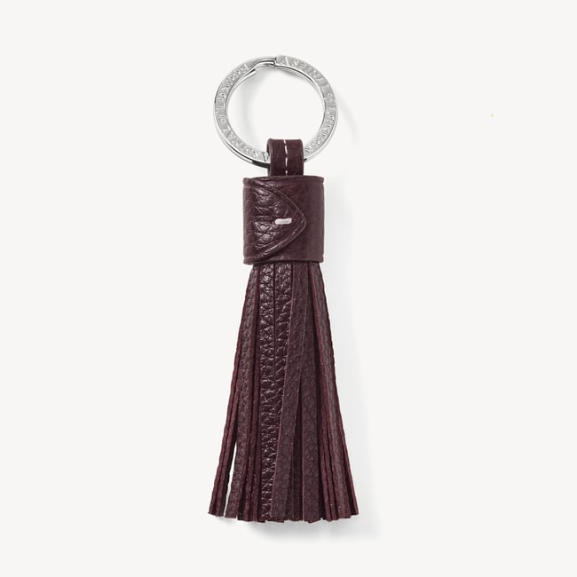 Hudson Tassel Keyring Wine Milled Pebble