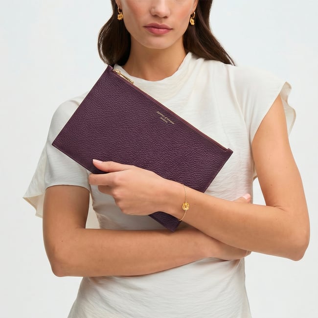 Large Essential Flat Pouch Fig Pebble
