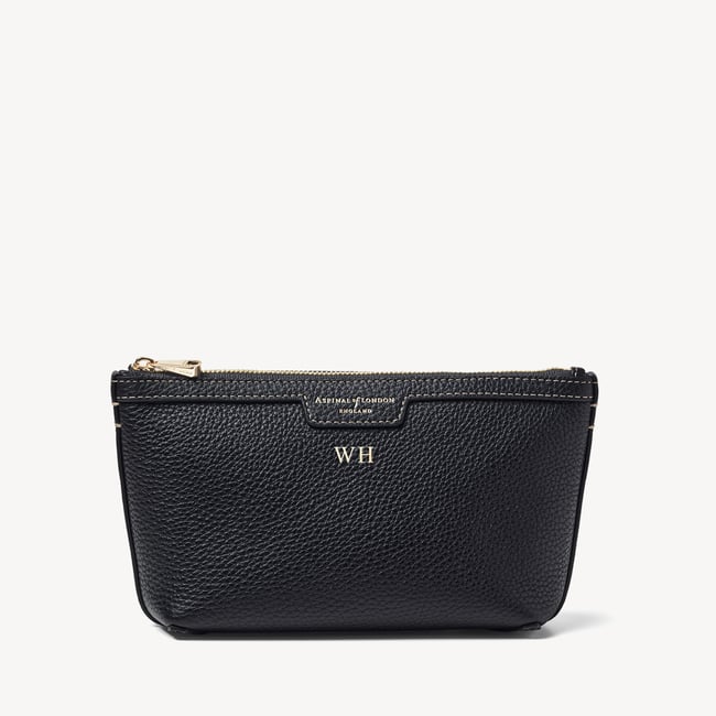 Hudson Small Pouch Black Milled Pebble