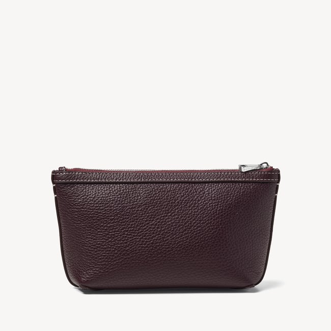 Hudson Small Pouch Wine Milled Pebble