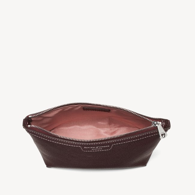 Hudson Small Pouch Wine Milled Pebble