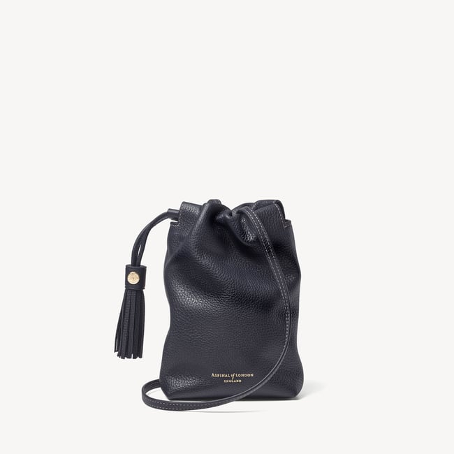 Soho Crossbody Pouch Classic Navy Milled Pebble
