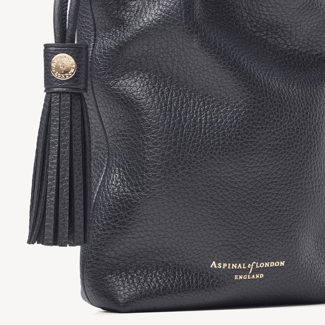 Soho Crossbody Pouch Classic Navy Milled Pebble