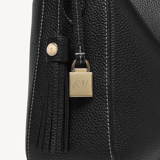 Bella Hobo Black Milled Pebble