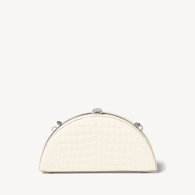 Luna Clutch Ivory Patent Croc