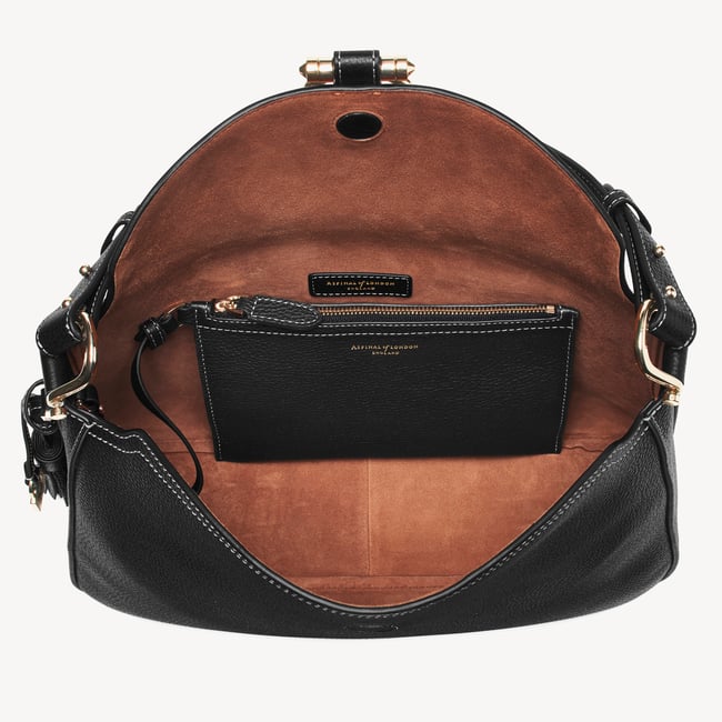 Bella Hobo Black Milled Pebble