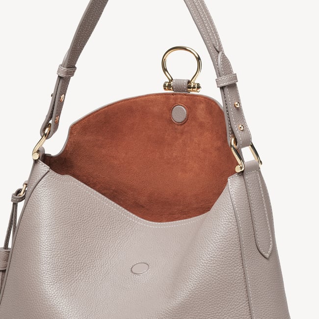 Bella Hobo Moleskin Milled Pebble